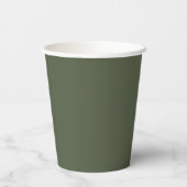 Elegante Signature Script Olive Green Wedding Pappbecher (Rückseite)
