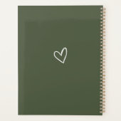 Elegante Signature Script Olive Green Wedding Planer (Rückseite)