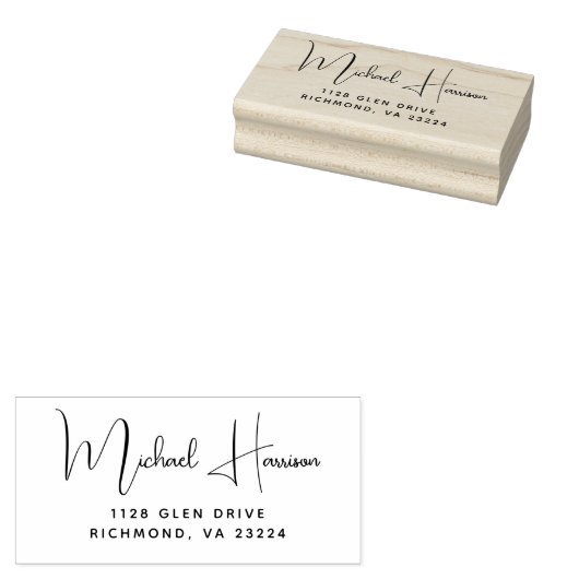 Elegante Signature Script-Rücksendeadresse Gummistempel (Stempel)