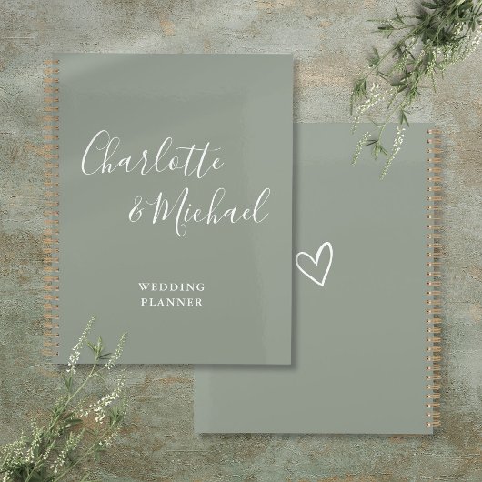 Elegante Signature Script Sage Green Wedding Planer