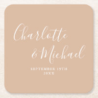 Elegante Signature Script Tan Taupe Hochzeit