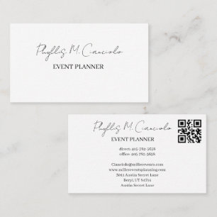 Elegante Signature-Script-Veranstaltungsplaner-QR- Visitenkarte