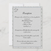 Elegante Silber Bells Hochzeitsempfang Details Einladung (Vorderseite)