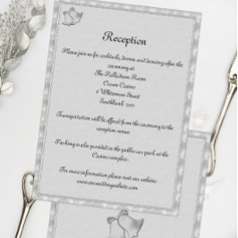 Elegante Silber Bells Hochzeitsempfang Details Einladung