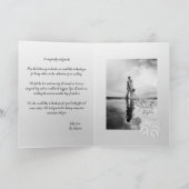 Elegante Silber-Blätter geklappt Dankeschön-Karte Karte (Innenseite)