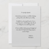 Elegante Silber-Blätter Hochzeit Danke Flachkarte Karte (Rückseite)