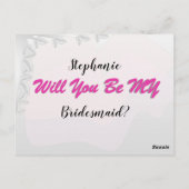 Elegante Silber-Blätter werden Sie meine Bridesmai Postkarte (Rückseite)