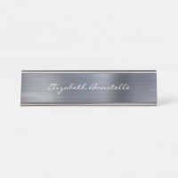 Elegante Silber Brushed Metal Handwriting