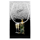 Elegante Silber Flasche und Gläser Kleine Geschenk Geschenktüte (Rückseite)