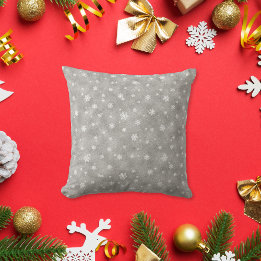 Elegante Silber-Glitter-Sterne-Schneeflocken Kissen