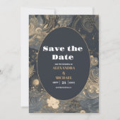 Elegante Silber-Gold-Himmelhochzeit Save The Date (Vorderseite)