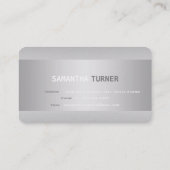 Elegante Silber-Imitate Beruflich getexturiert Visitenkarte (Rückseite)