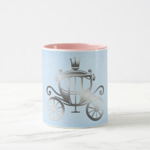 Elegante Silber-Kutsche Blaue Geschichte- Buch Pri Tasse