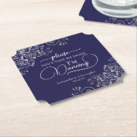 Elegante Silber & Navy Nehmt meine Trinkehe nicht.