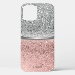 Elegante Silber-Roségold-Glitter-Bokeh Case-Mate iPhone Hülle