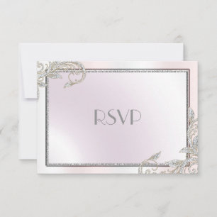 Elegante Silber-RSVP RSVP Karte
