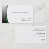 Elegante Silber- und Green Landscape Business Card Visitenkarte (Vorne/Hinten)