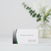 Elegante Silber- und Green Landscape Business Card Visitenkarte (Stehend Vorderseite)