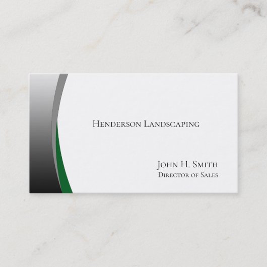 Elegante Silber- und Green Landscape Business Card Visitenkarte (Vorderseite)