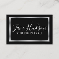 Elegante Silber- und Schwarz-Minimalistische Visit