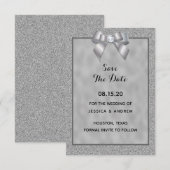 Elegante Silber- und stilvolle Glitter-Hochzeit Save The Date (Vorne/Hinten)