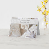 Elegante Silber- und White Wedding Day Grußkarte Karte (Gelbe Blume)