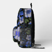 Elegante silberblaue, elegante Retrofloralen Bedruckter Rucksack (Rechts)