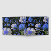 Elegante silberblaue, elegante Retrofloralen Gästebuch (Voll)