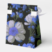Elegante silberblaue, elegante Retrofloralen Geschenkschachtel (Rückseite)