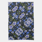 Elegante silberblaue, elegante Retrofloralen Geschirrtuch (Vertikal)