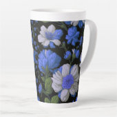 Elegante silberblaue, elegante Retrofloralen Milchtasse (Rechte Ecke)