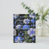 Elegante silberblaue, elegante Retrofloralen Save The Date (Stehend Vorderseite)