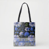 Elegante silberblaue, elegante Retrofloralen Tasche (Vorderseite)