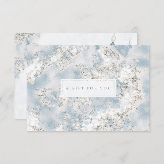Elegante Silberblaue Marmorkarte (Vorne/Hinten)