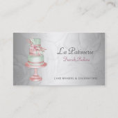 Elegante Silberblush Blues Hochzeitskuchenmacher Visitenkarte (Vorderseite)