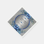 Elegante Silberblüten Hochzeiten von Napkins Serviette (Ecke)