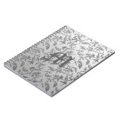 Elegante Silberbrokade Notizblock (Linke Seite)