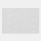 Elegante, silberfarbene und weiße Dekorative Herzk Geschenkpapier Set (Vorderseite 2)