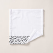 Elegante Silberfaust-Glitzer-Federn auf weißem Mon Badhandtuch Set (Waschlappen)