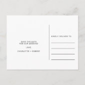 Elegante Silberfolie blaue Hochzeit speichern das Ankündigungspostkarte (Rückseite)