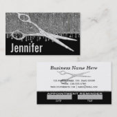 Elegante Silberglymne - Haarstylistische Ernennung Terminkarte (Vorne/Hinten)