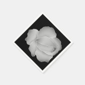 Elegante silbergraue Rose auf Schwarz oder einer b Serviette (Ecke)