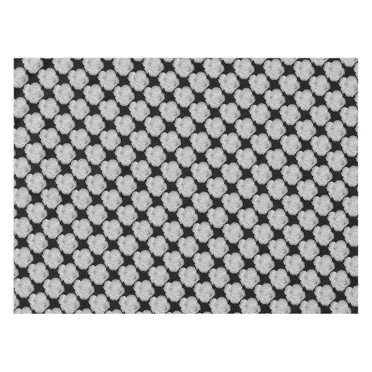 Elegante silbergraue Rose auf schwarz oder in beli Tischdecke (Vorderseite (Horizontal))