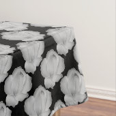Elegante silbergraue Rose auf schwarz oder in beli Tischdecke (Beispiel)