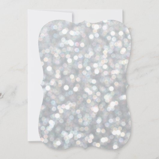 Elegante Silberlichter Geburtstag Einladung (Rückseite)