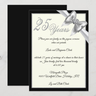 Elegante Silberne 25-Jahres-Feier Einladung