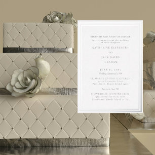 Elegante silberne Brauteltern 2 Location Silber Folieneinladung