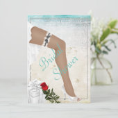 Elegante silberne Brautparty-Einladung Einladung (Stehend Vorderseite)