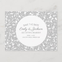 Elegante silberne Diamant-Glitter-Hochzeit Einladu
