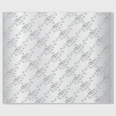 Elegante silberne Eheringe Geschenkpapier (Flach)